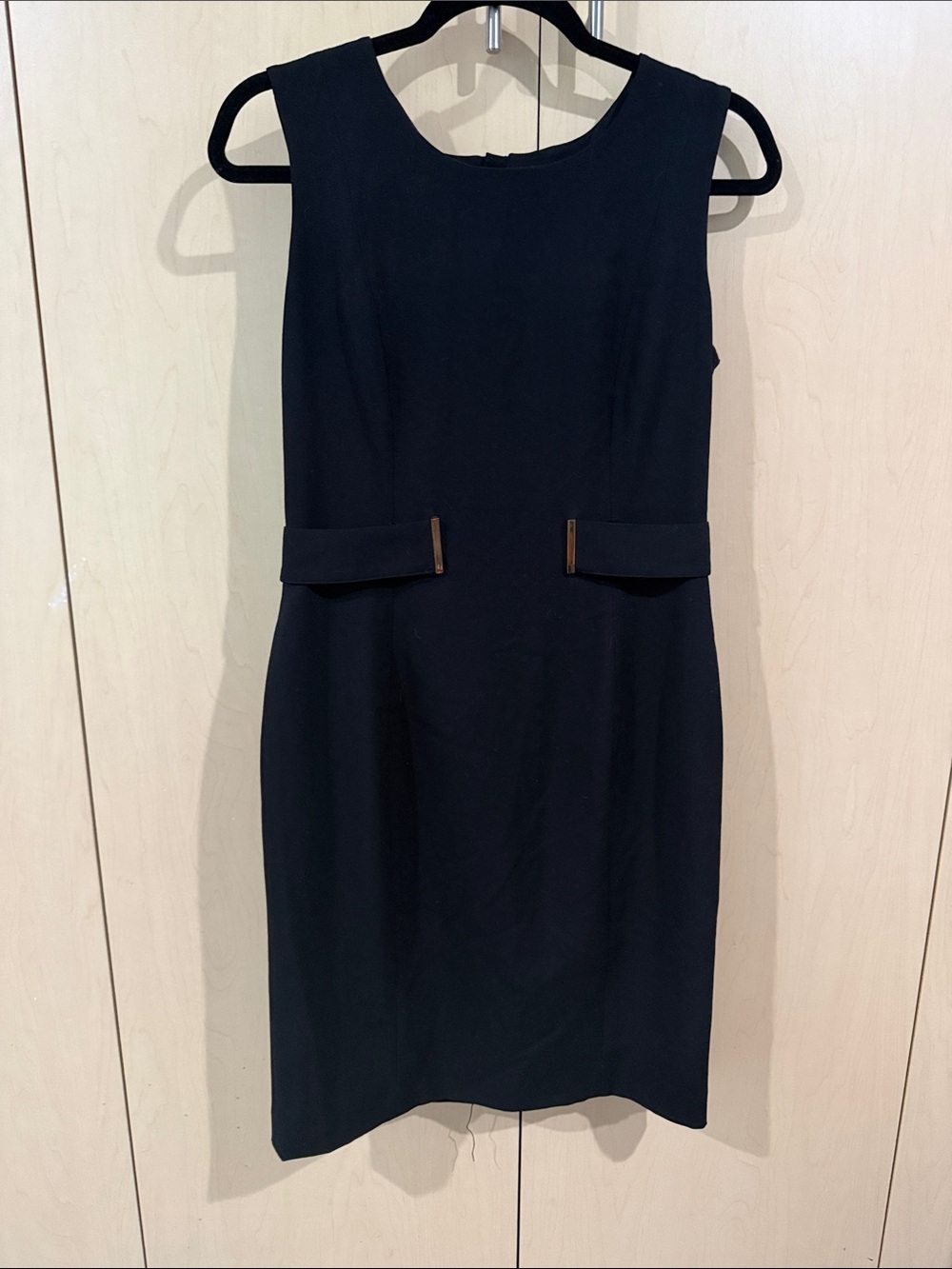 Calvin Klein Black Sleeveless Midi Sheath Dress